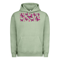 Pigment Oil Green breast cancer butterflies Urban Hoodie - Jasminsmagicworld
