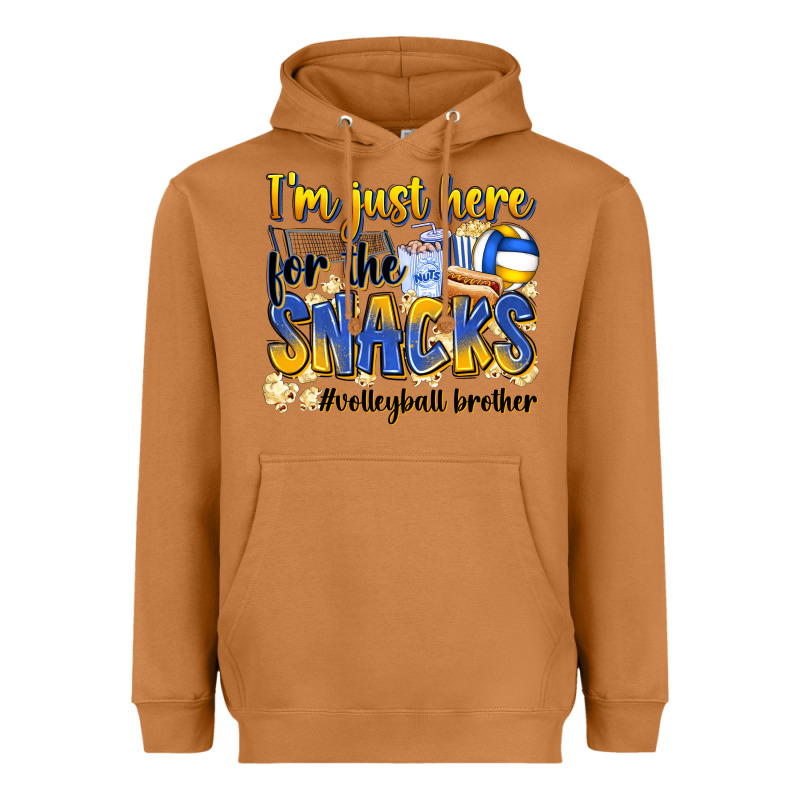 I'm Just Here For The Snacks #volleyball Brother Heavyweight Hoodie by Zillion Design Studio | Teevron
