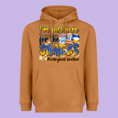 I'm Just Here For The Snacks #volleyball Brother Heavyweight Hoodie Designed By Zillion Design Studio
