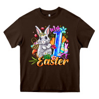 Chocolate Brown MY easter Heavy Core Tee - CowhideDigitalArt