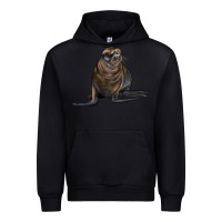 Black Sea Lion Illustrations Urban Hoodie - LillyAllenDesigns