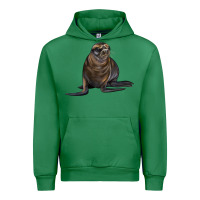 Emerald Sea Lion Illustrations Urban Hoodie - LillyAllenDesigns