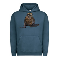 Pigment Midnight Navy Sea Lion Illustrations Urban Hoodie - LillyAllenDesigns