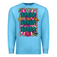Ocean Blue mama mama mama Premium Sweatshirt - CowhideDigitalArt