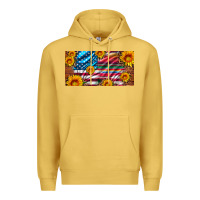Antique Gold usa flag and serape with leopard and sunflowers license plate Premium Hoodie - Artiststas