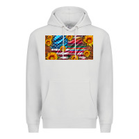Dove Grey usa flag and serape with leopard and sunflowers license plate Premium Hoodie - Artiststas