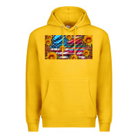 Lemon usa flag and serape with leopard and sunflowers license plate Premium Hoodie - Artiststas