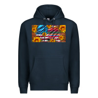 Navy usa flag and serape with leopard and sunflowers license plate Premium Hoodie - Artiststas
