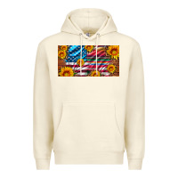 Sandshell usa flag and serape with leopard and sunflowers license plate Premium Hoodie - Artiststas