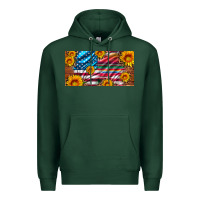 Sports Green usa flag and serape with leopard and sunflowers license plate Premium Hoodie - Artiststas