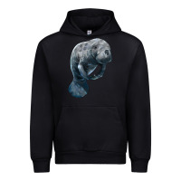 Black Manatee Illustrations Urban Hoodie - LillyAllenDesigns
