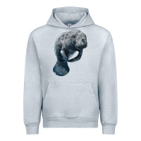 Heather Grey Manatee Illustrations Urban Hoodie - LillyAllenDesigns