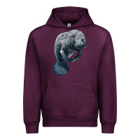 Mauve Wine Manatee Illustrations Urban Hoodie - LillyAllenDesigns