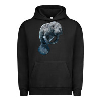 Pigment Black Manatee Illustrations Urban Hoodie - LillyAllenDesigns
