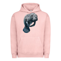 Pigment Salmon Manatee Illustrations Urban Hoodie - LillyAllenDesigns