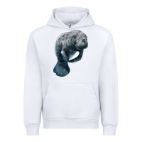 White Manatee Illustrations Urban Hoodie - LillyAllenDesigns