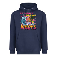 Navy lifes a beach make some waves Heavyweight Hoodie - texasbilliewilder