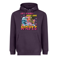 Plum lifes a beach make some waves Heavyweight Hoodie - texasbilliewilder