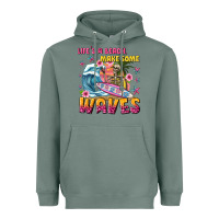 Sage lifes a beach make some waves Heavyweight Hoodie - texasbilliewilder