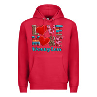 Cardinal love more worry less Premium Hoodie - AdoDesignShop
