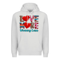Dove Grey love more worry less Premium Hoodie - AdoDesignShop