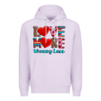 Lilac love more worry less Premium Hoodie - AdoDesignShop