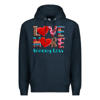 Navy love more worry less Premium Hoodie - AdoDesignShop