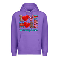 Purple love more worry less Premium Hoodie - AdoDesignShop