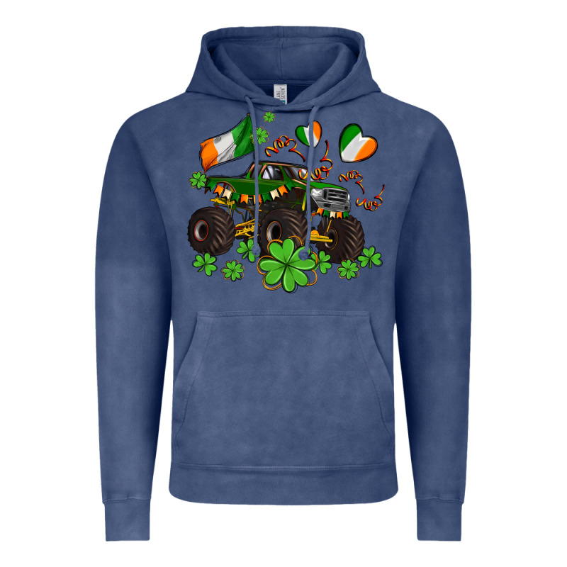 Monster Truck With Shamrocks Vintage Hoodie by AdoDesignShop | Teevron