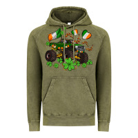 Vintage Olive monster truck with shamrocks Vintage Hoodie - AdoDesignShop