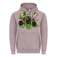 Vintage Zinc monster truck with shamrocks Vintage Hoodie - AdoDesignShop