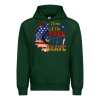 Forest Green home of the free because of the brave Urban Hoodie - NancyCooperArtShop