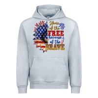 Heather Grey home of the free because of the brave Urban Hoodie - NancyCooperArtShop