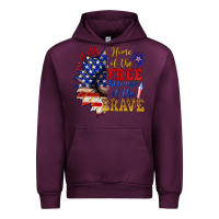 Mauve Wine home of the free because of the brave Urban Hoodie - NancyCooperArtShop
