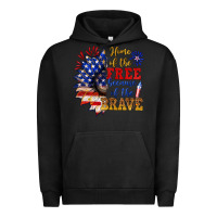 Pigment Black home of the free because of the brave Urban Hoodie - NancyCooperArtShop
