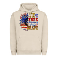 Pigment French Oak home of the free because of the brave Urban Hoodie - NancyCooperArtShop