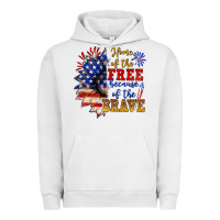 Pigment Lunar Rock home of the free because of the brave Urban Hoodie - NancyCooperArtShop
