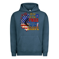 Pigment Midnight Navy home of the free because of the brave Urban Hoodie - NancyCooperArtShop