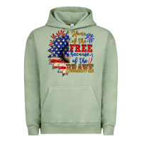 Pigment Oil Green home of the free because of the brave Urban Hoodie - NancyCooperArtShop