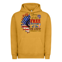Pigment Peanut Butter home of the free because of the brave Urban Hoodie - NancyCooperArtShop