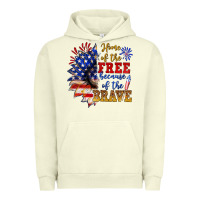 Pigment Pistachio home of the free because of the brave Urban Hoodie - NancyCooperArtShop