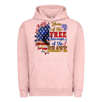 Pigment Salmon home of the free because of the brave Urban Hoodie - NancyCooperArtShop