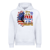 White home of the free because of the brave Urban Hoodie - NancyCooperArtShop