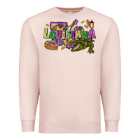 Pale Pink louisiana mardi gras Premium Sweatshirt - FaDigitalArtStudio