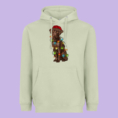 Christmas Labrador Retriever Heavyweight Hoodie Designed By Ranaportraitstore