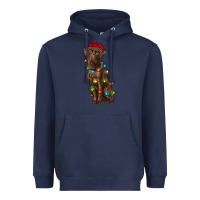 Navy Christmas labrador retriever Heavyweight Hoodie - RanaPortraitStore