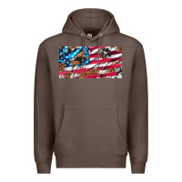 Coffee usa flag and leopard with wood license plate Premium Hoodie - Artiststas
