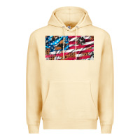 Pina Colada usa flag and leopard with wood license plate Premium Hoodie - Artiststas