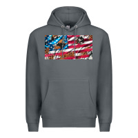 Rock usa flag and leopard with wood license plate Premium Hoodie - Artiststas