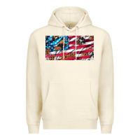 Sandshell usa flag and leopard with wood license plate Premium Hoodie - Artiststas